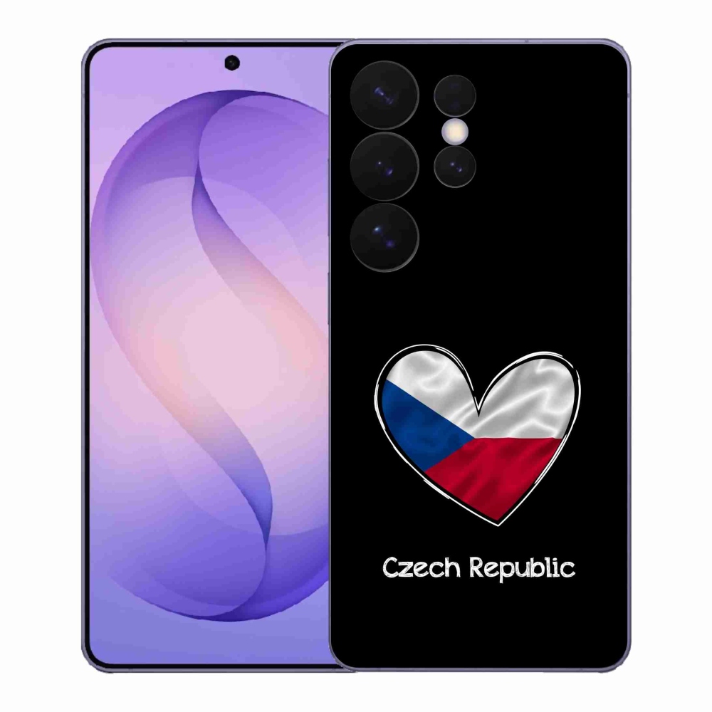 Gél borító mmCase Samsung Galaxy S26 Ultra - zászlós szív fekete háttérrel