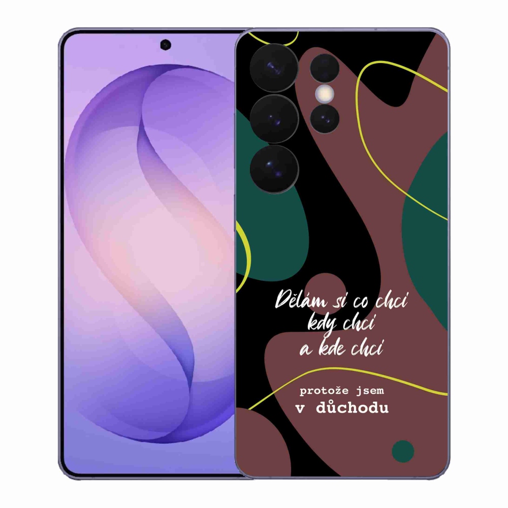 Gél borító mmCase Samsung Galaxy S26 Ultra - vicces szöveg 10 fekete háttér