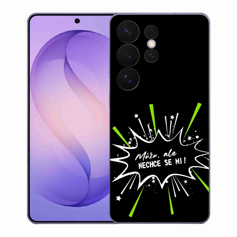 Gél borító mmCase Samsung Galaxy S26 Ultra - vicces szöveg 11 fekete háttér