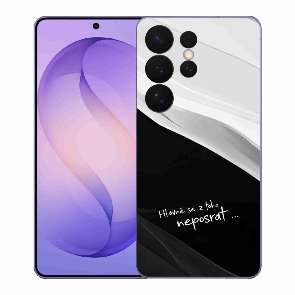 Gél borító mmCase Samsung Galaxy S26 Ultra - vicces szöveg 13 fekete és fehér háttérrel