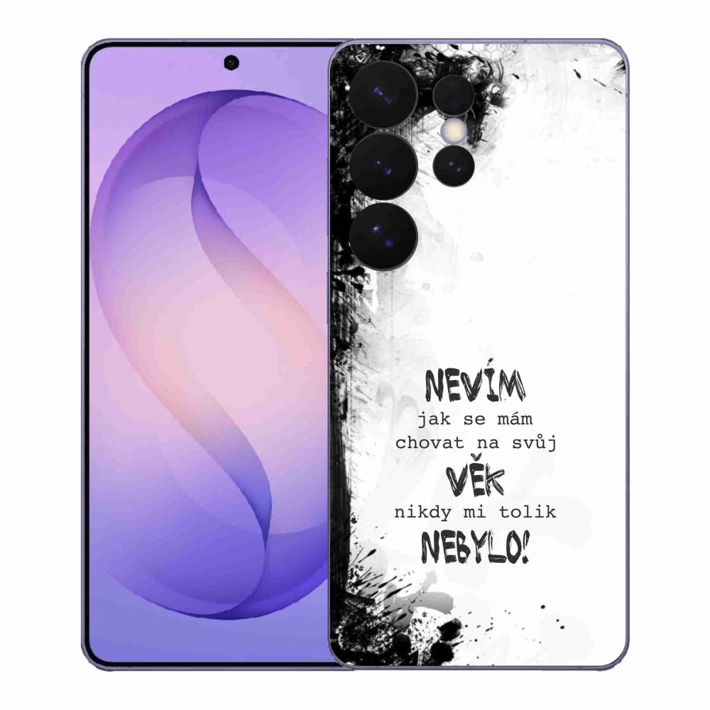 Gél borító mmCase Samsung Galaxy S26 Ultra készülékhez - vicces szöveg 14 fehér háttér