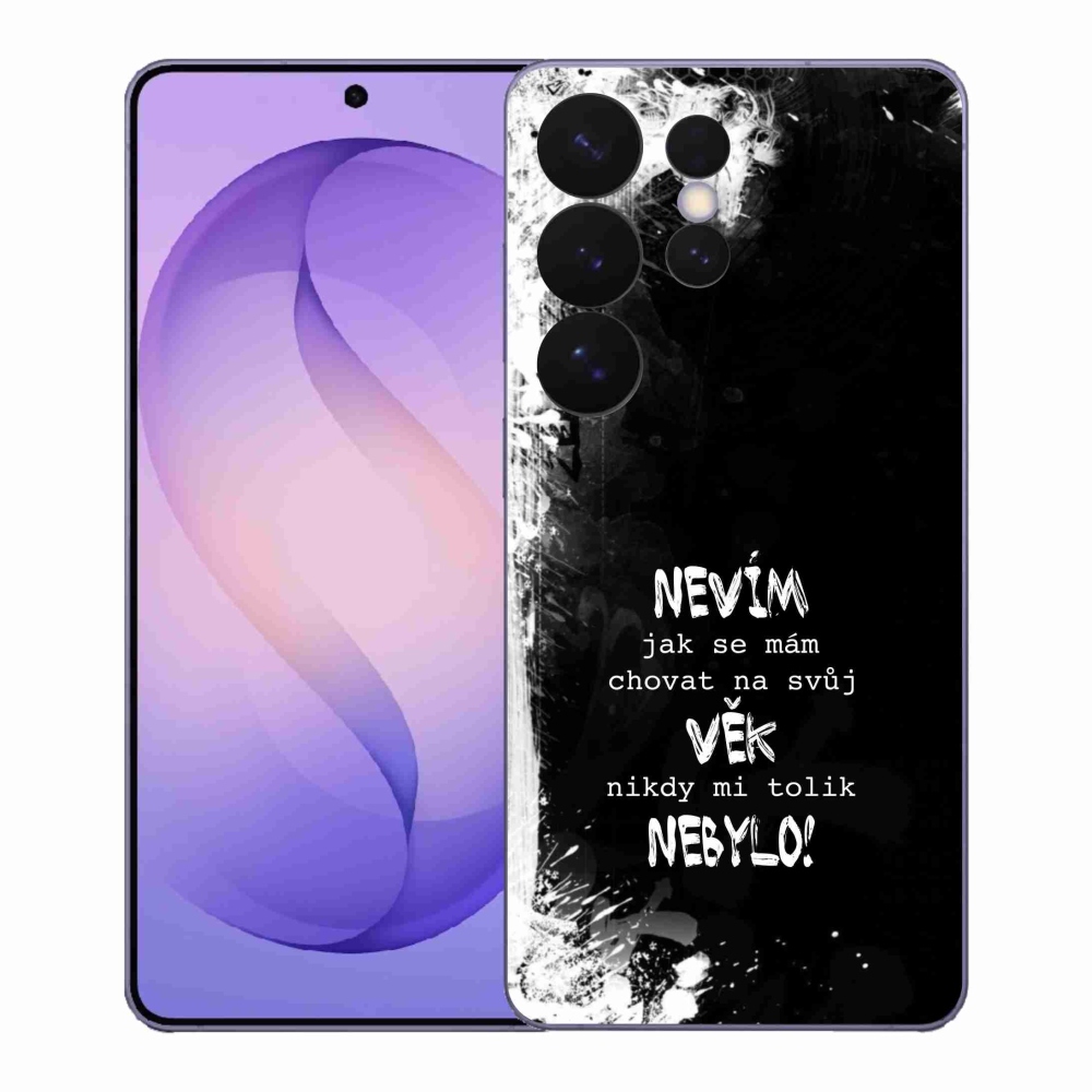 Gél borító mmCase Samsung Galaxy S26 Ultra - vicces szöveg 14 fekete háttér