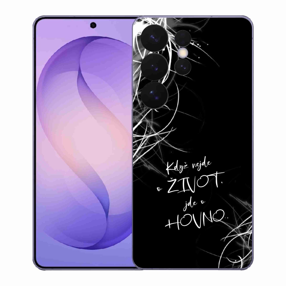 Gél borító mmCase Samsung Galaxy S26 Ultra - vicces szöveg 16 fekete háttér