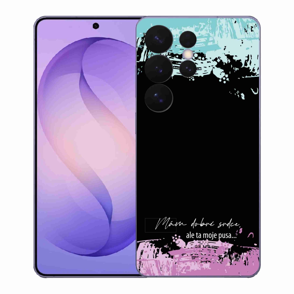 Gél borító mmCase Samsung Galaxy S26 Ultra - vicces szöveg 3 fekete háttér