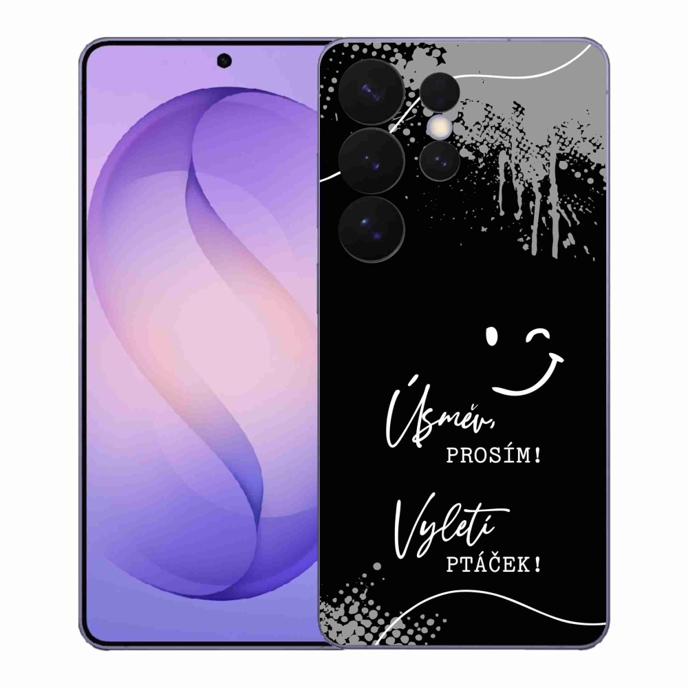 Gél borító mmCase Samsung Galaxy S26 Ultra - vicces szöveg 4 fekete háttérrel