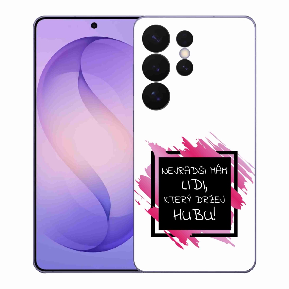 Gél borító mmCase Samsung Galaxy S26 Ultra - vicces szöveg 7 fekete-fehér háttérrel