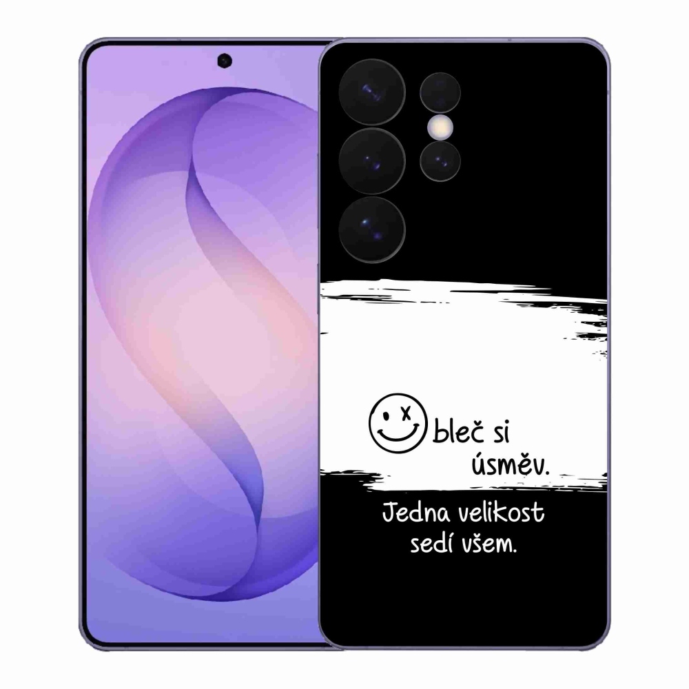 Gél borító mmCase Samsung Galaxy S26 Ultra - vicces szöveg 8 fekete és fehér háttérrel