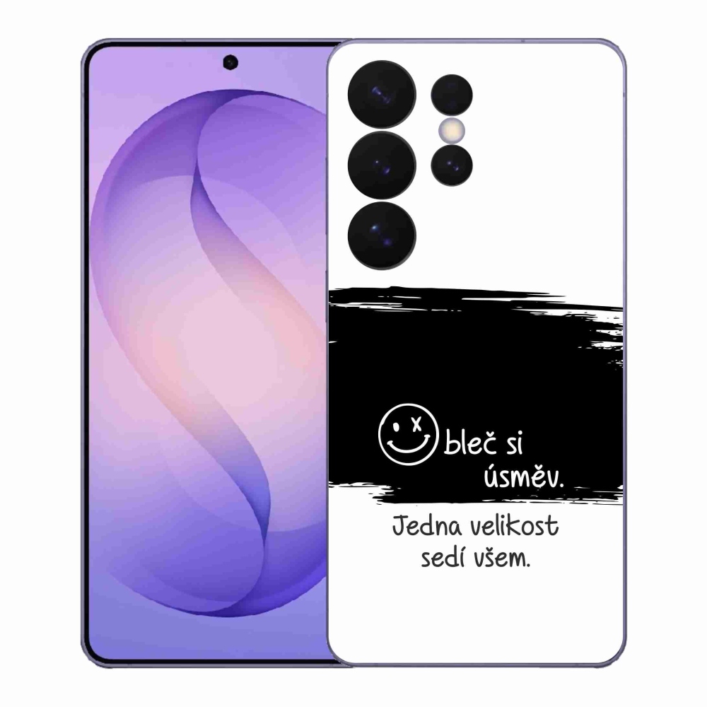 Gél borító mmCase Samsung Galaxy S26 Ultra - vicces szöveg 8 fekete és fehér háttérrel