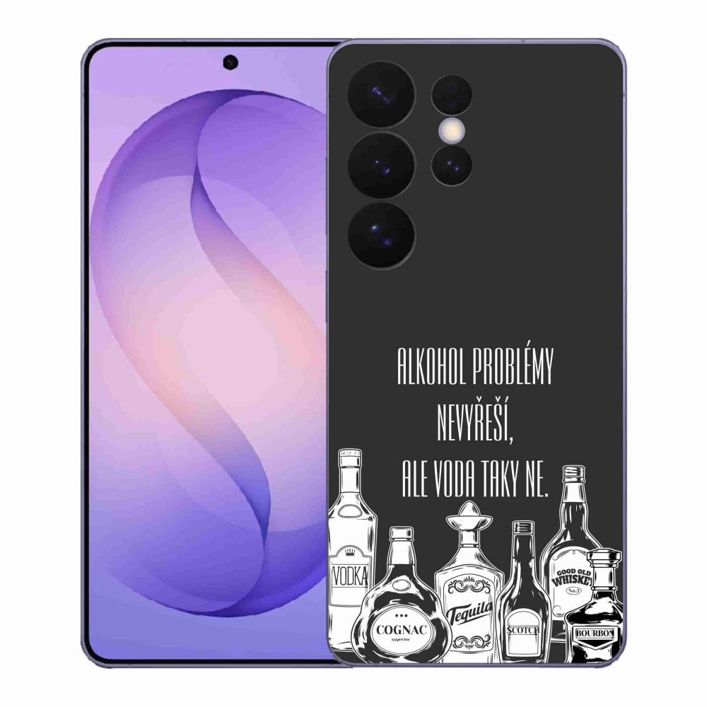 Gél borító mmCase Samsung Galaxy S26 Ultra - vicces szöveg fekete háttérrel