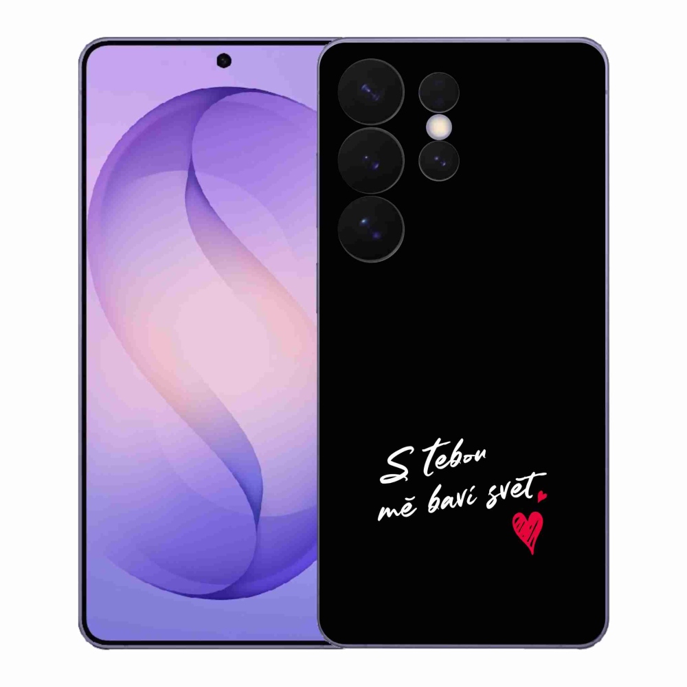 Gél borító mmCase Samsung Galaxy S26 Ultra - szerelmes szöveg 1 fekete háttér