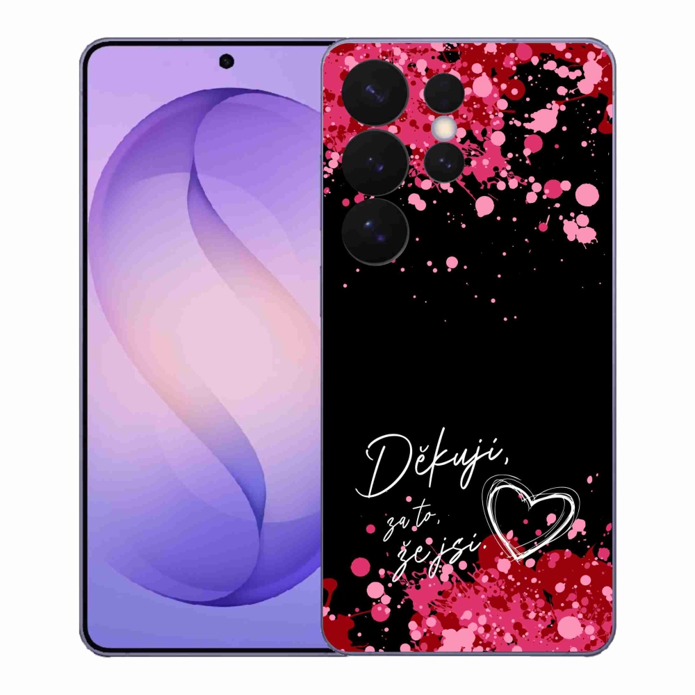 Gél borító mmCase Samsung Galaxy S26 Ultra - text in love 2 fekete háttér