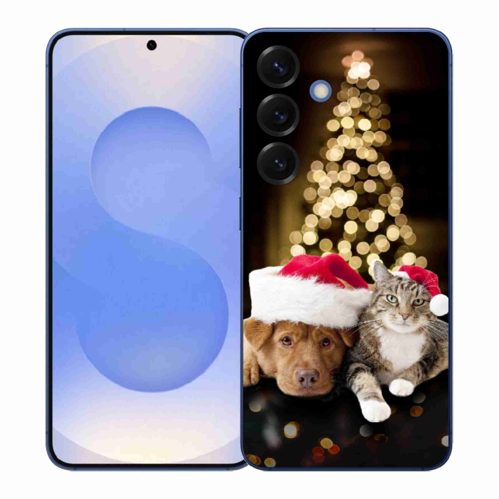 Gél borítás mmCase Samsung Galaxy S26+ - Karácsonyi kutya és macska