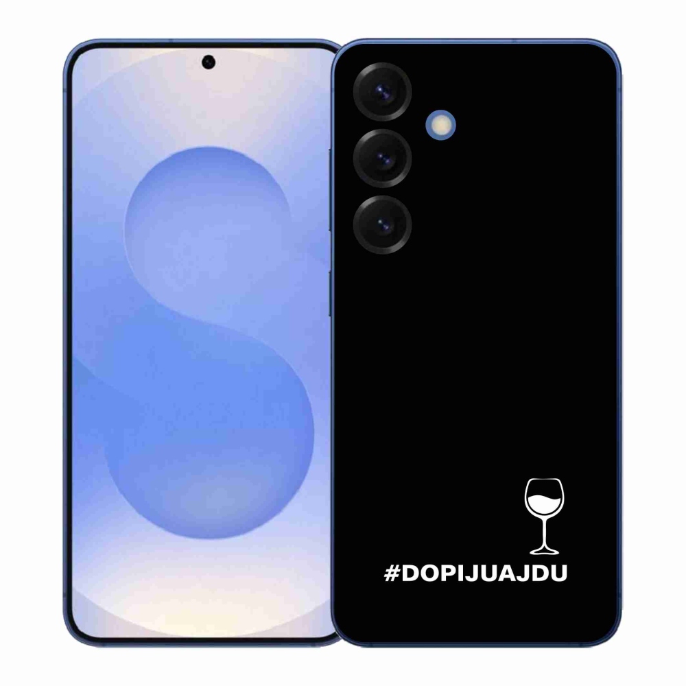 Gél borítás mmCase Samsung Galaxy S26+ készülékhez - bor motívum fekete alapon