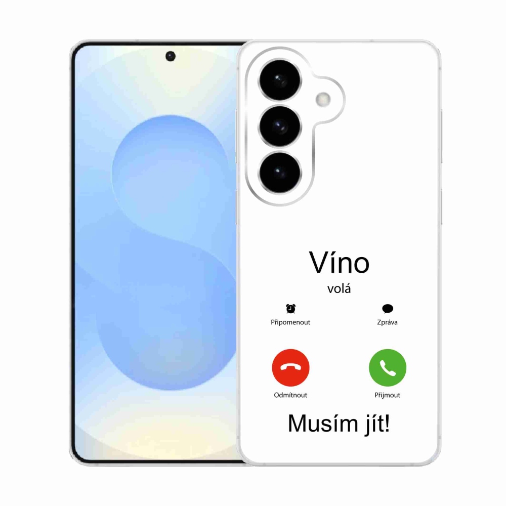 Gél borítás mmCase Samsung Galaxy S26 készülékhez - bor hívások fehér háttérrel