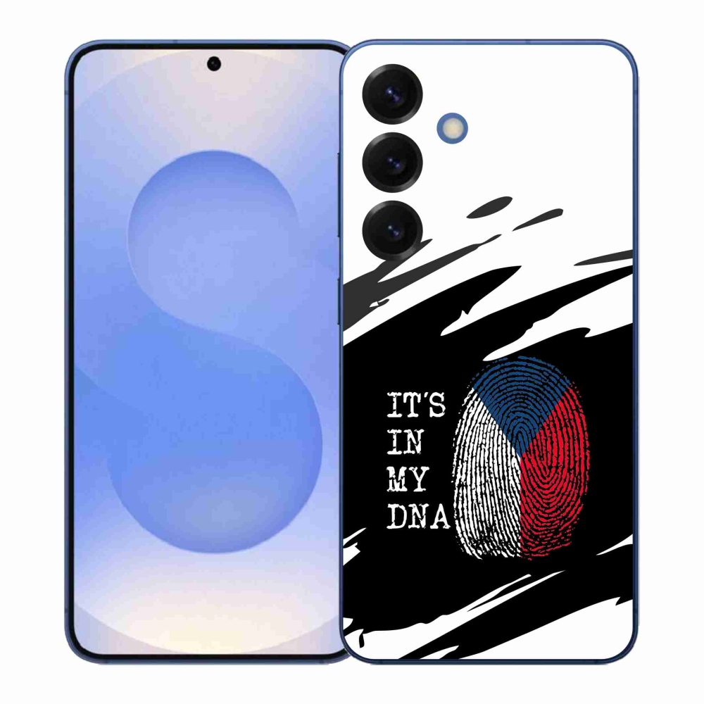 Gél védőhuzat mmCase Samsung Galaxy S26+ - zászlós ujjlenyomat fekete és fehér háttérrel