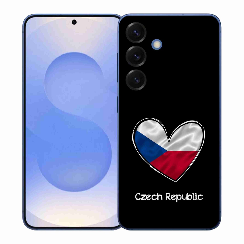 Gél védőhuzat mmCase Samsung Galaxy S26+ - zászlós szív fekete háttérrel