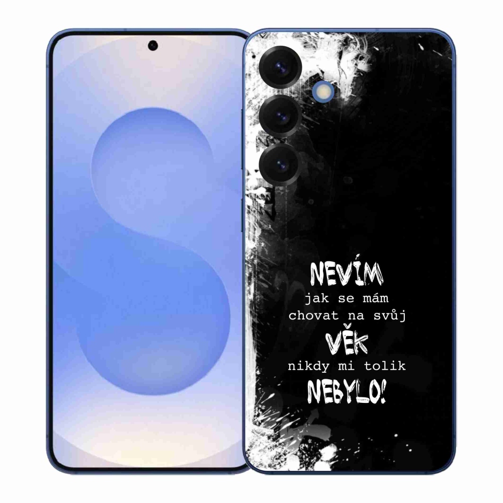 Gél borító mmCase Samsung Galaxy S26+ készülékhez - vicces szöveg 14 fekete háttér