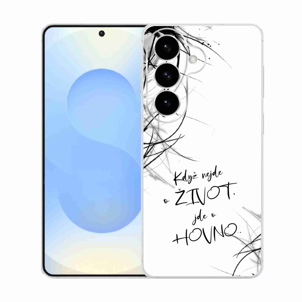 Gél borító mmCase Samsung Galaxy S26 készülékhez - vicces szöveg 16 fehér háttér