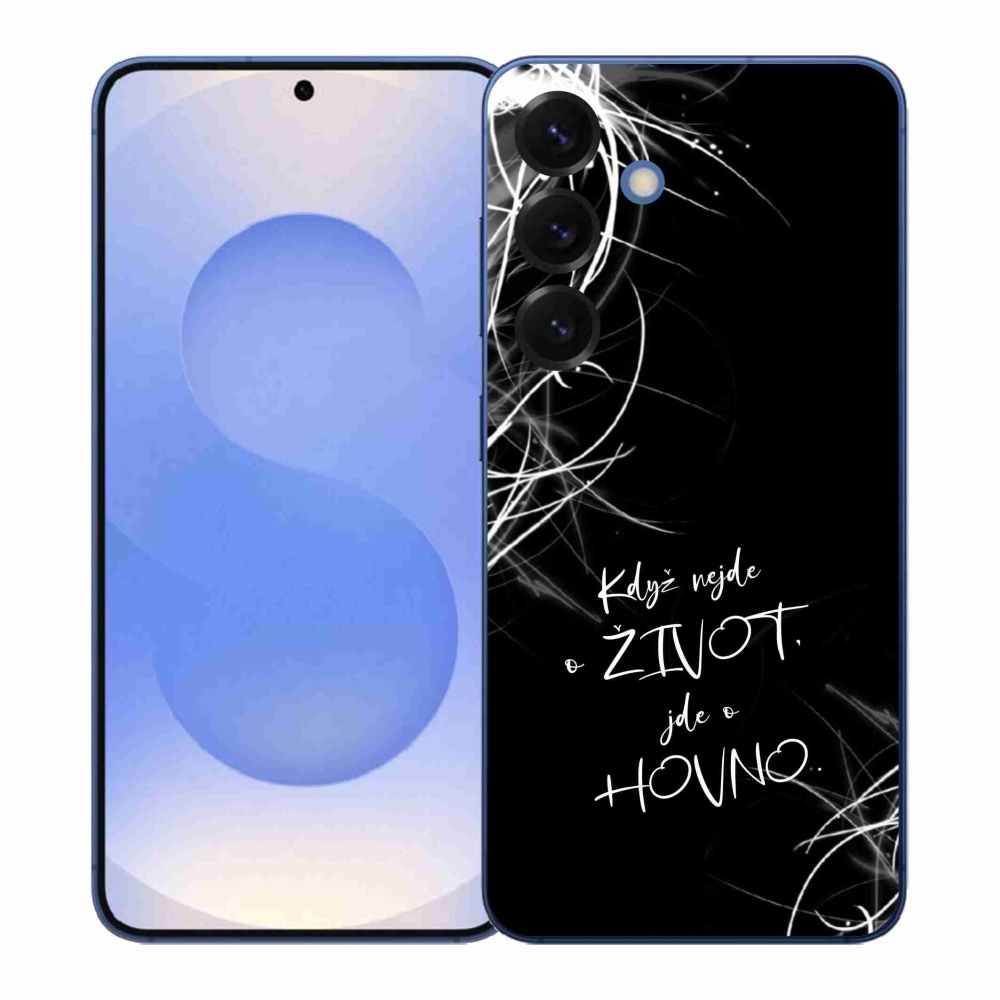 Gél borító mmCase Samsung Galaxy S26+ készülékhez - vicces szöveg 16 fekete háttér