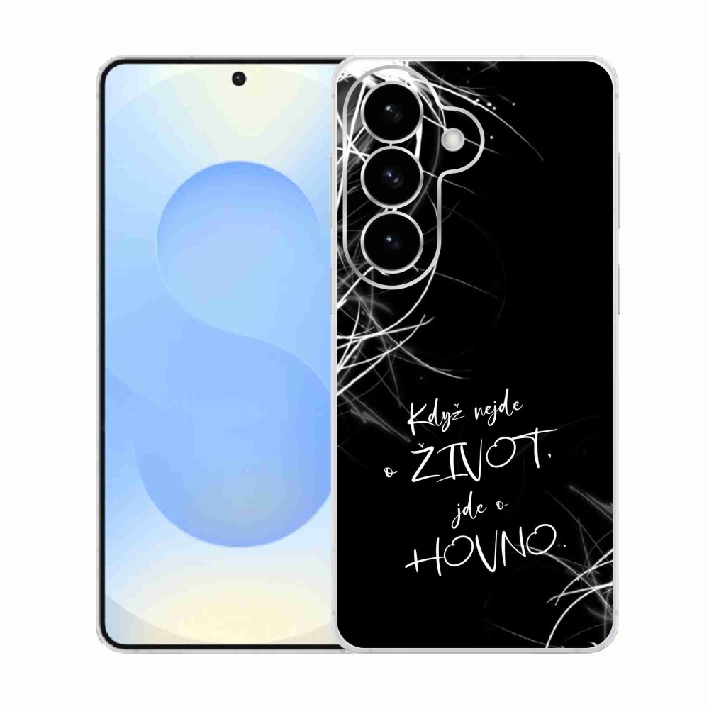 Gél borító mmCase Samsung Galaxy S26 készülékhez - vicces szöveg 16 fekete háttér