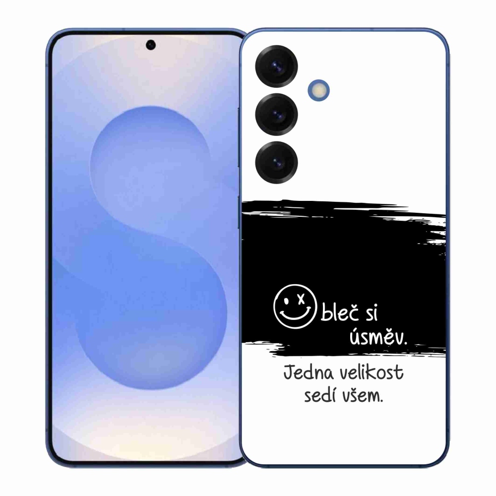 Gél borító mmCase Samsung Galaxy S26+ készülékhez - vicces szöveg 8 fekete és fehér háttérrel