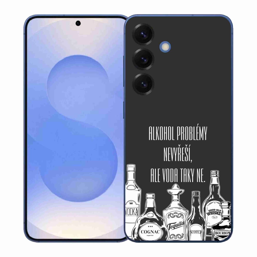 Gél borító mmCase Samsung Galaxy S26+ - vicces szöveg fekete háttérrel