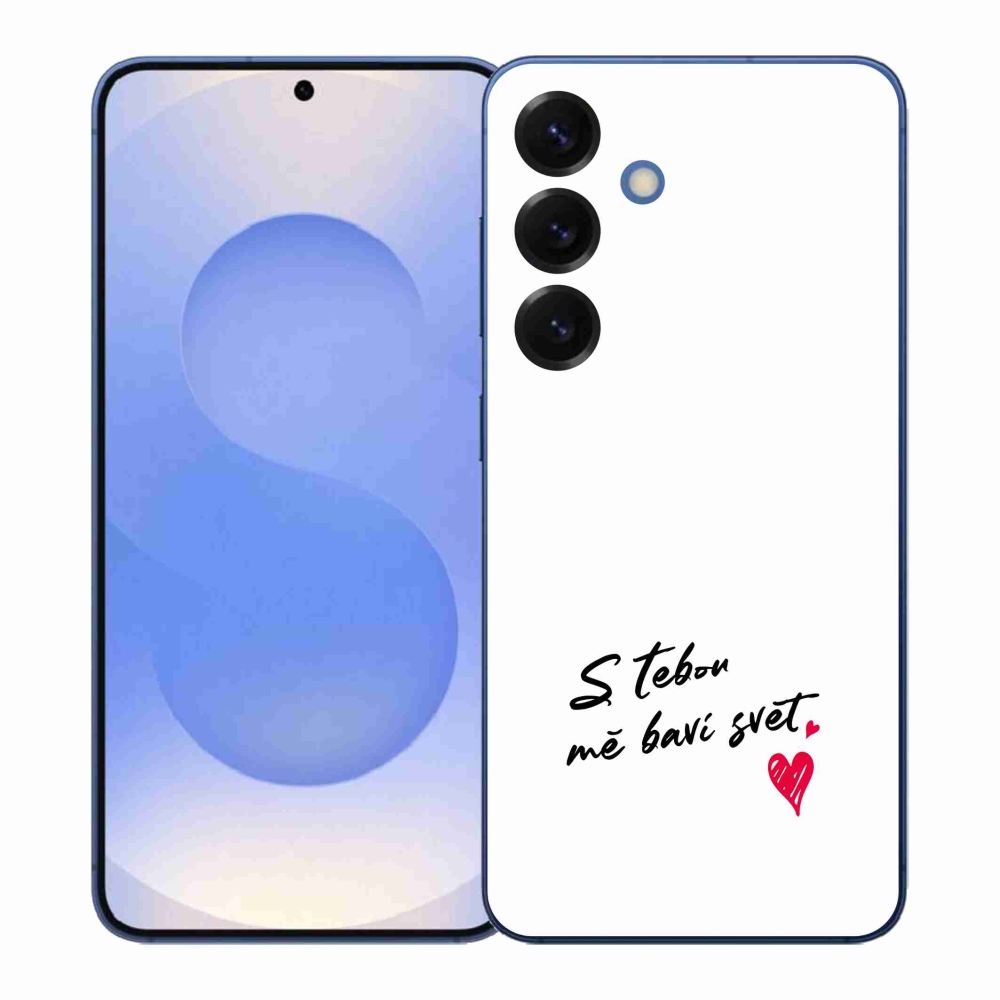 Gél borító mmCase Samsung Galaxy S26+ készülékhez - szerelmes szöveg 1 fehér háttér