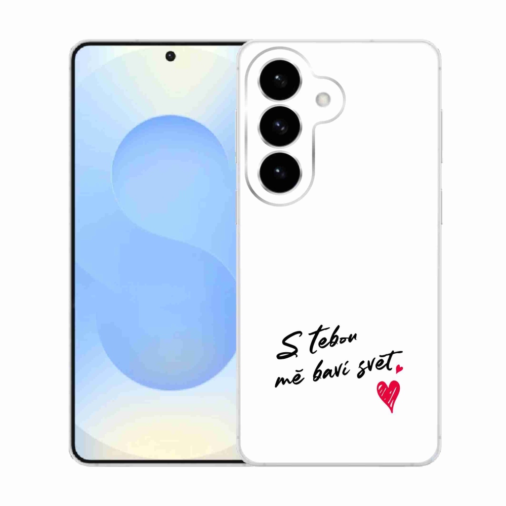 Gél borító mmCase Samsung Galaxy S26 készülékhez - szerelmes szöveg 1 fehér háttér