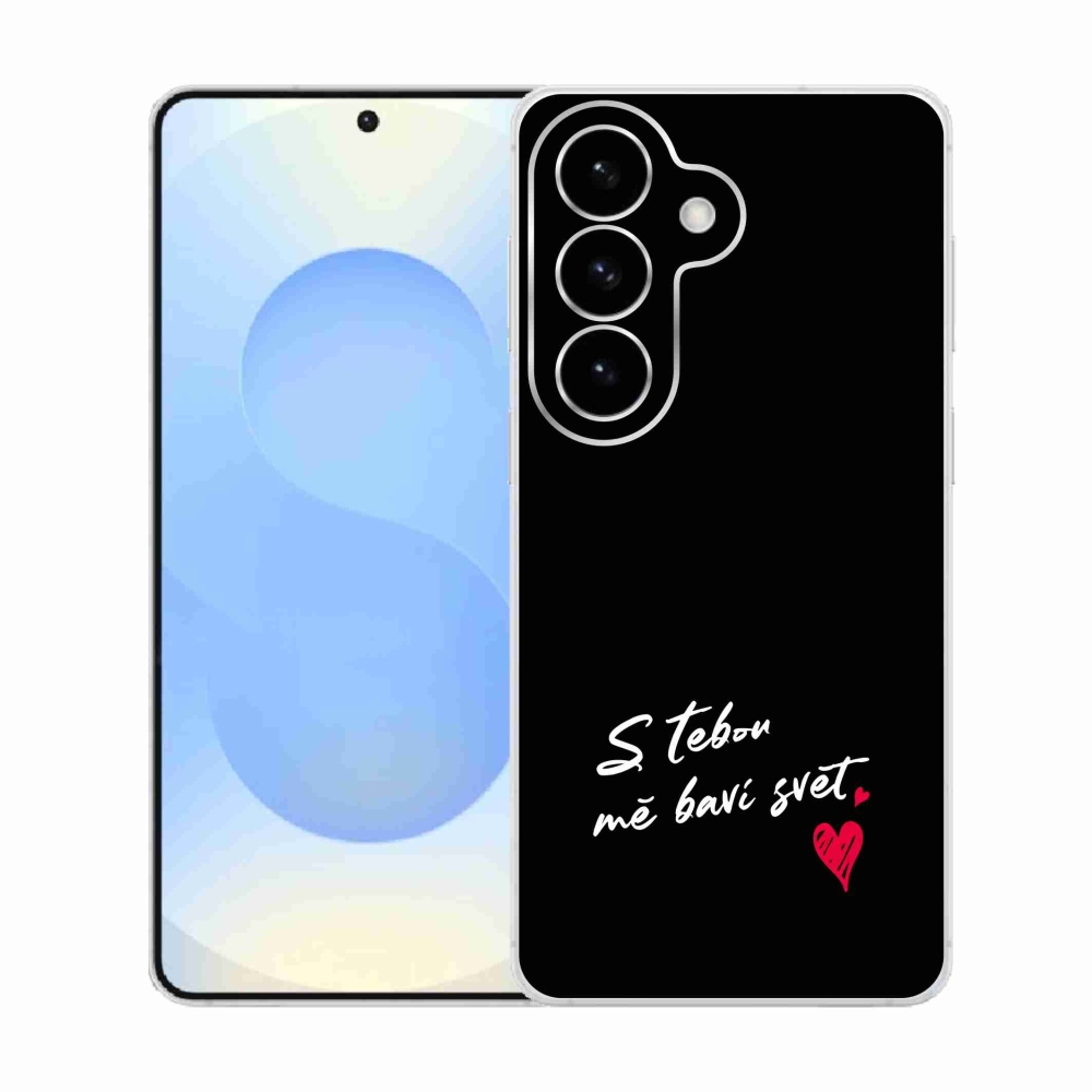 Gél borító mmCase Samsung Galaxy S26 készülékhez - szerelmes szöveg 1 fekete háttér