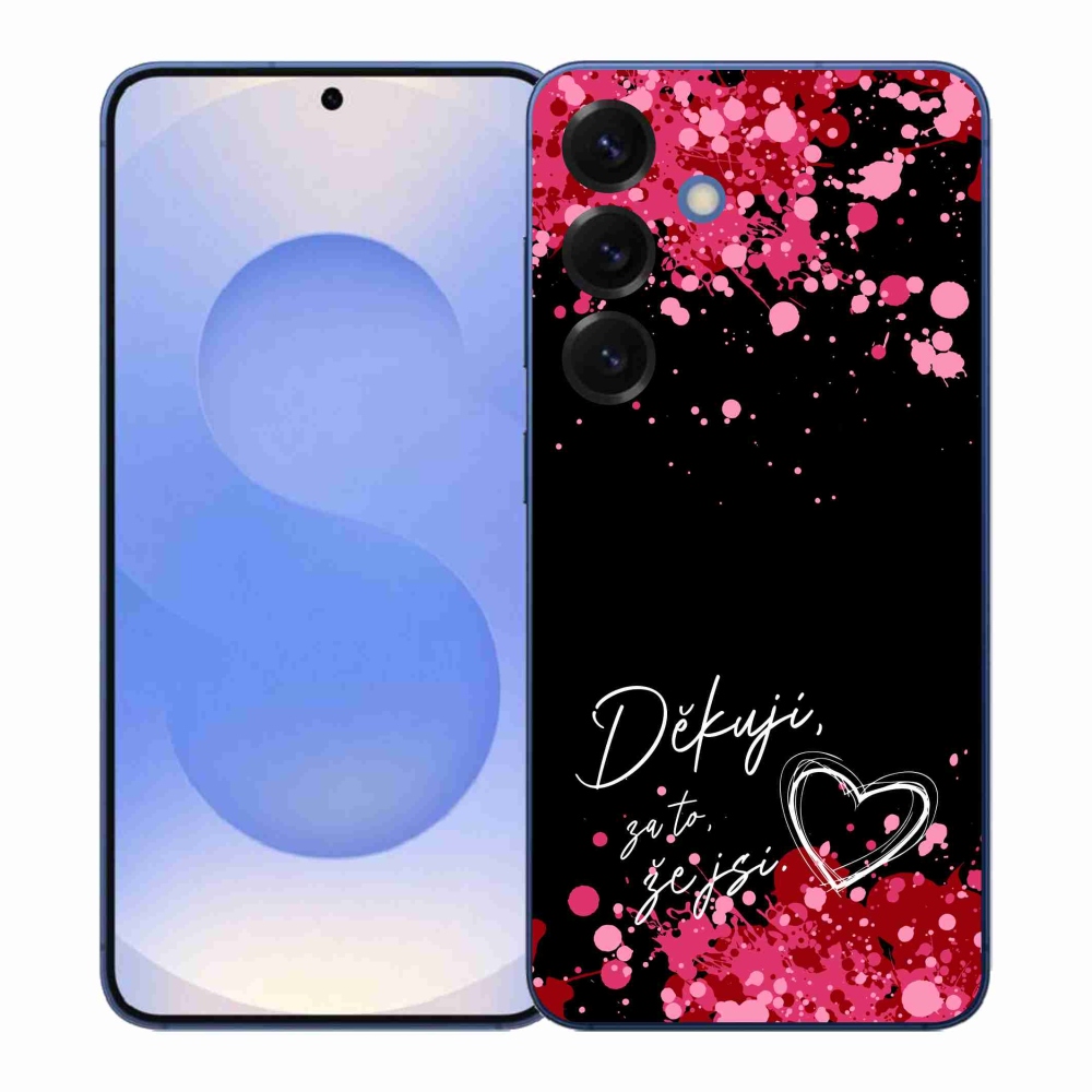 Gél borítás mmCase Samsung Galaxy S26+ készülékhez - text in love 2 fekete háttér