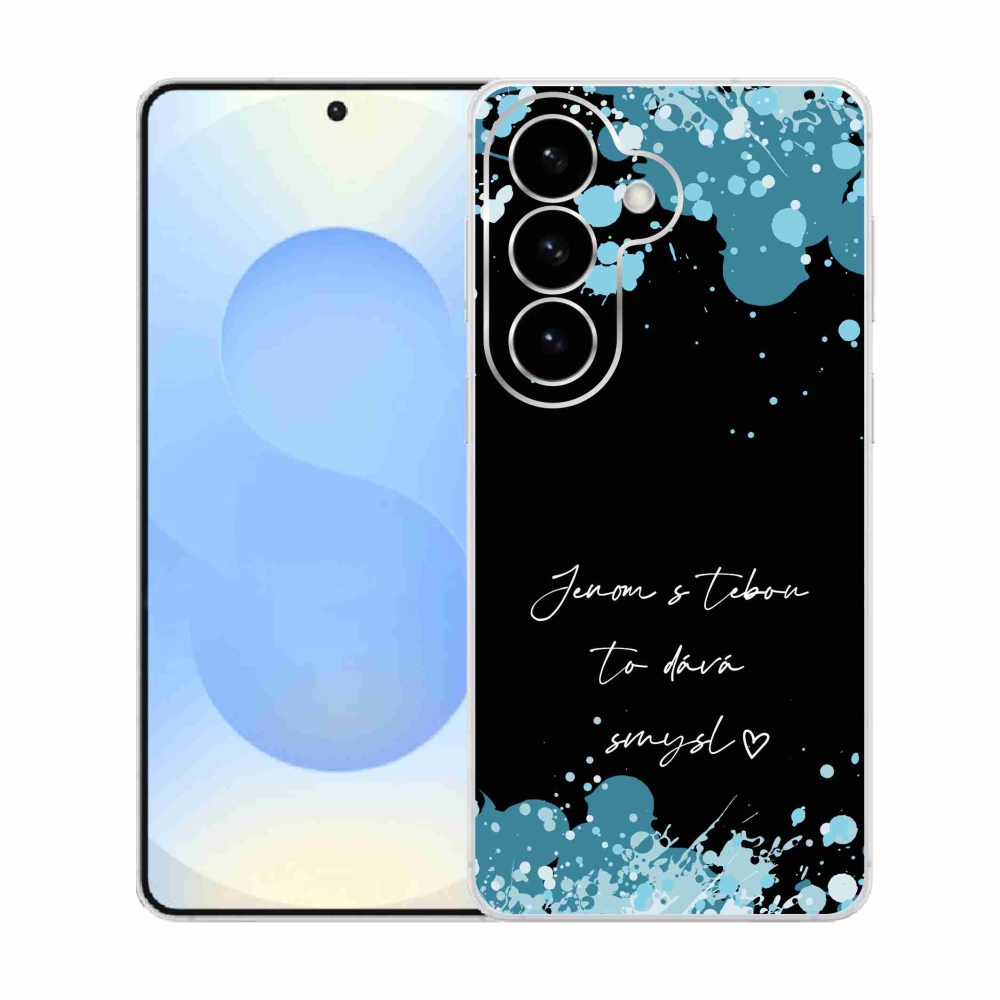 Gél borító mmCase Samsung Galaxy S26 készülékhez - szerelmes szöveg fekete háttérrel