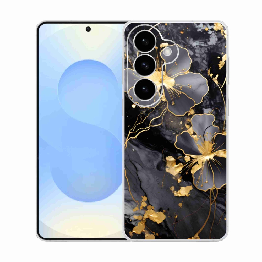 Zselés borítás mmCase Samsung Galaxy S26 készülékhez - arany virágok