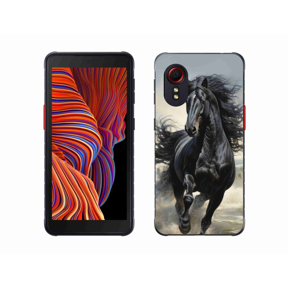 Gél borítás mmCase Samsung Galaxy Xcover 5 - futó fekete ló