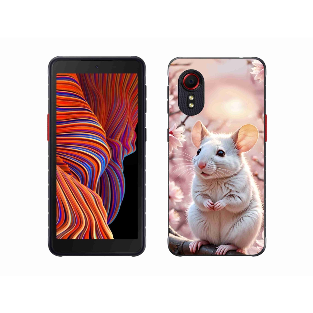 Gél borító mmCase Samsung Galaxy Xcover 5 készülékhez - fehér egér az ágon