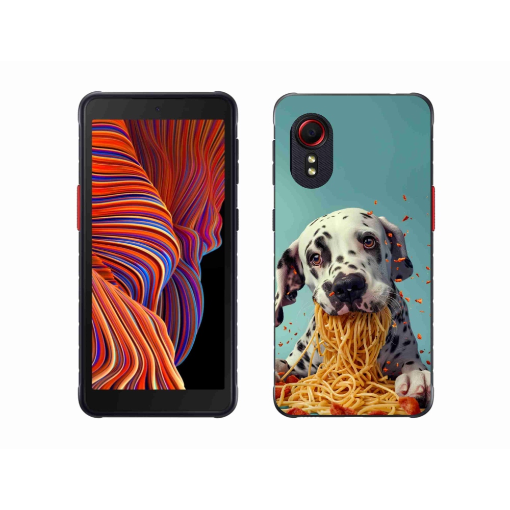 Gél borítás mmCase Samsung Galaxy Xcover 5 készülékhez - Dalmata és spagetti