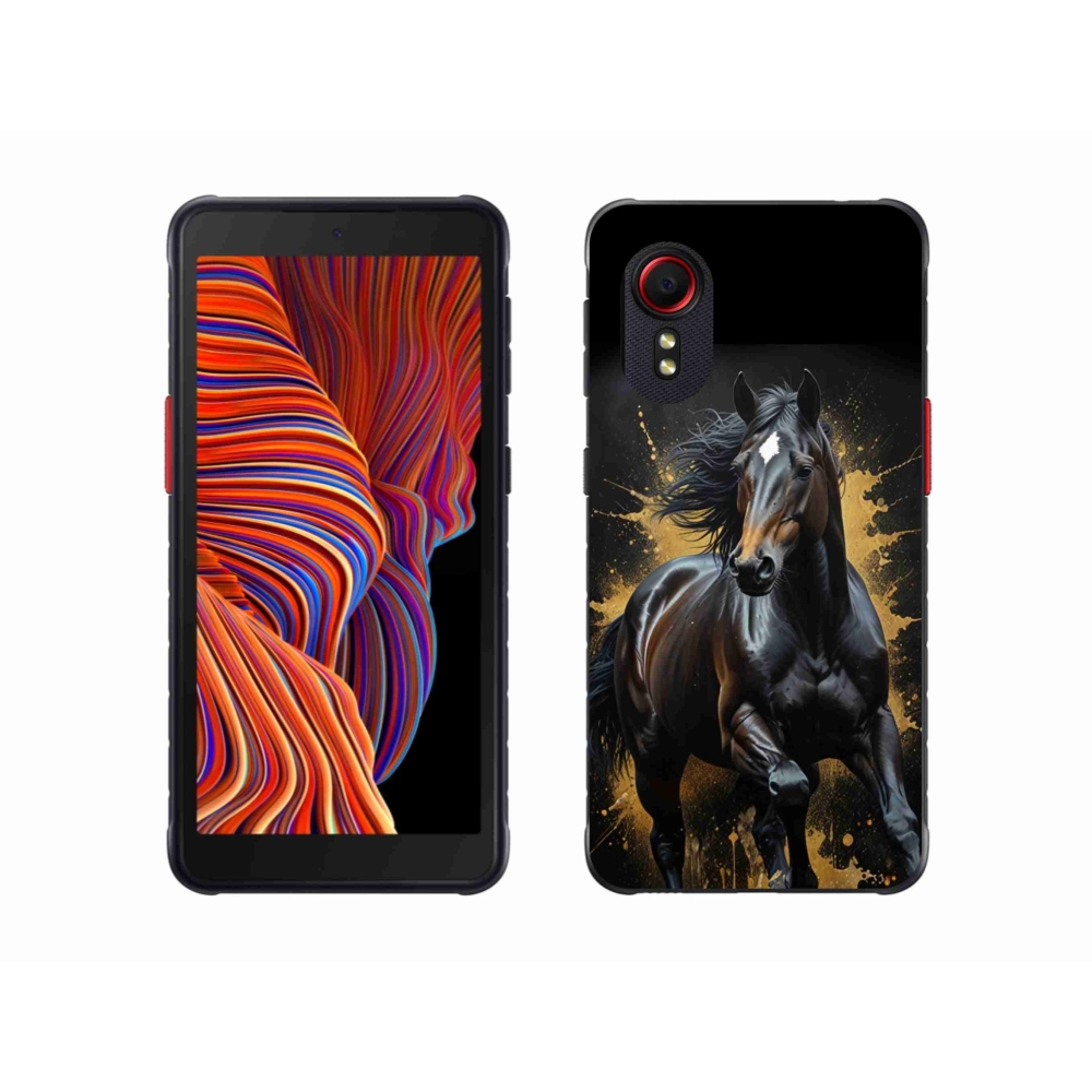 Zselés borítás mmCase Samsung Galaxy Xcover 5 készülékhez - elegáns fekete ménes