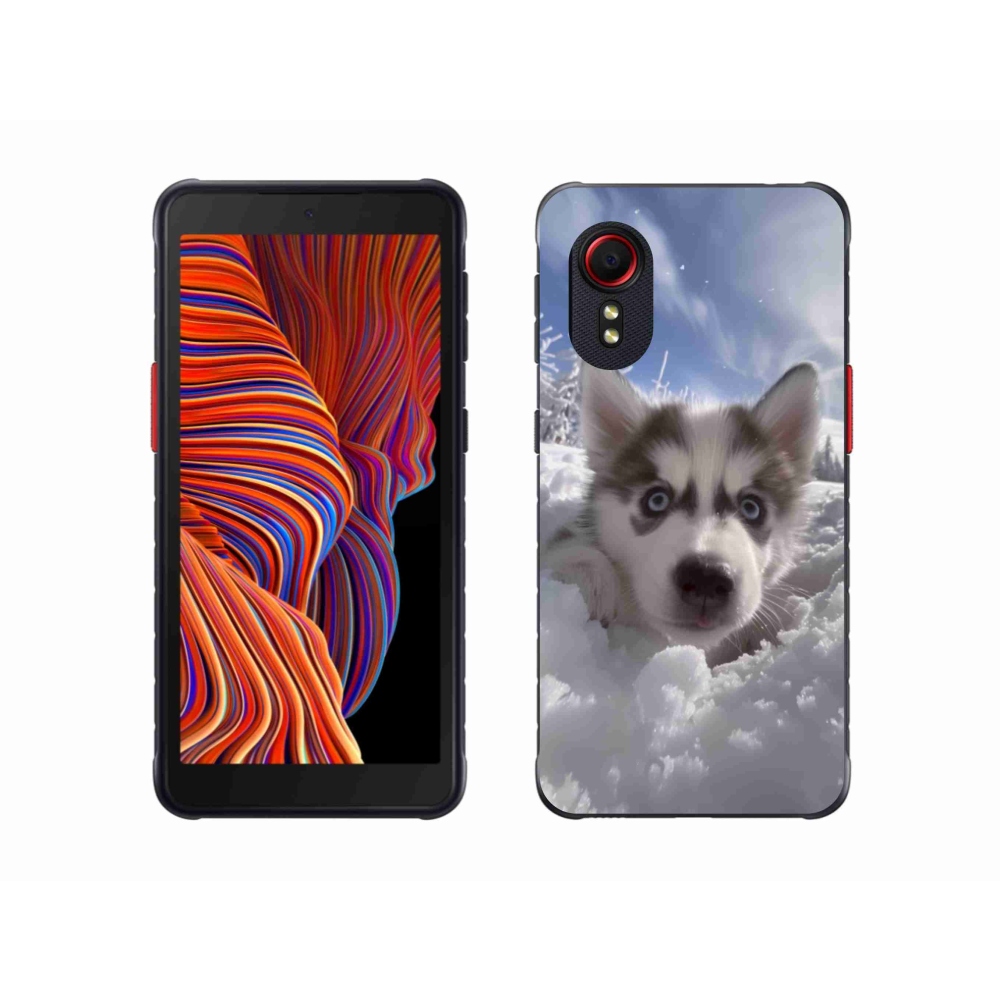 Gél borítás mmCase Samsung Galaxy Xcover 5 készülékhez - husky a hóban