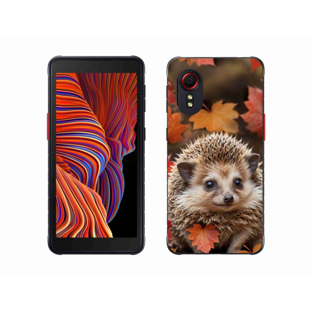 Gél borítás mmCase Samsung Galaxy Xcover 5 készülékhez - sün a levelekben