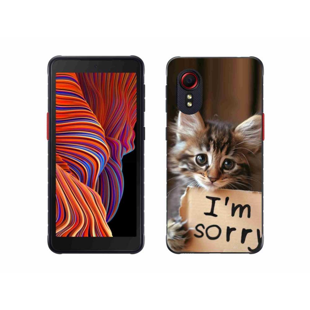 Gél borítás mmCase Samsung Galaxy Xcover 5 készülékhez - macska bocsánatkérés