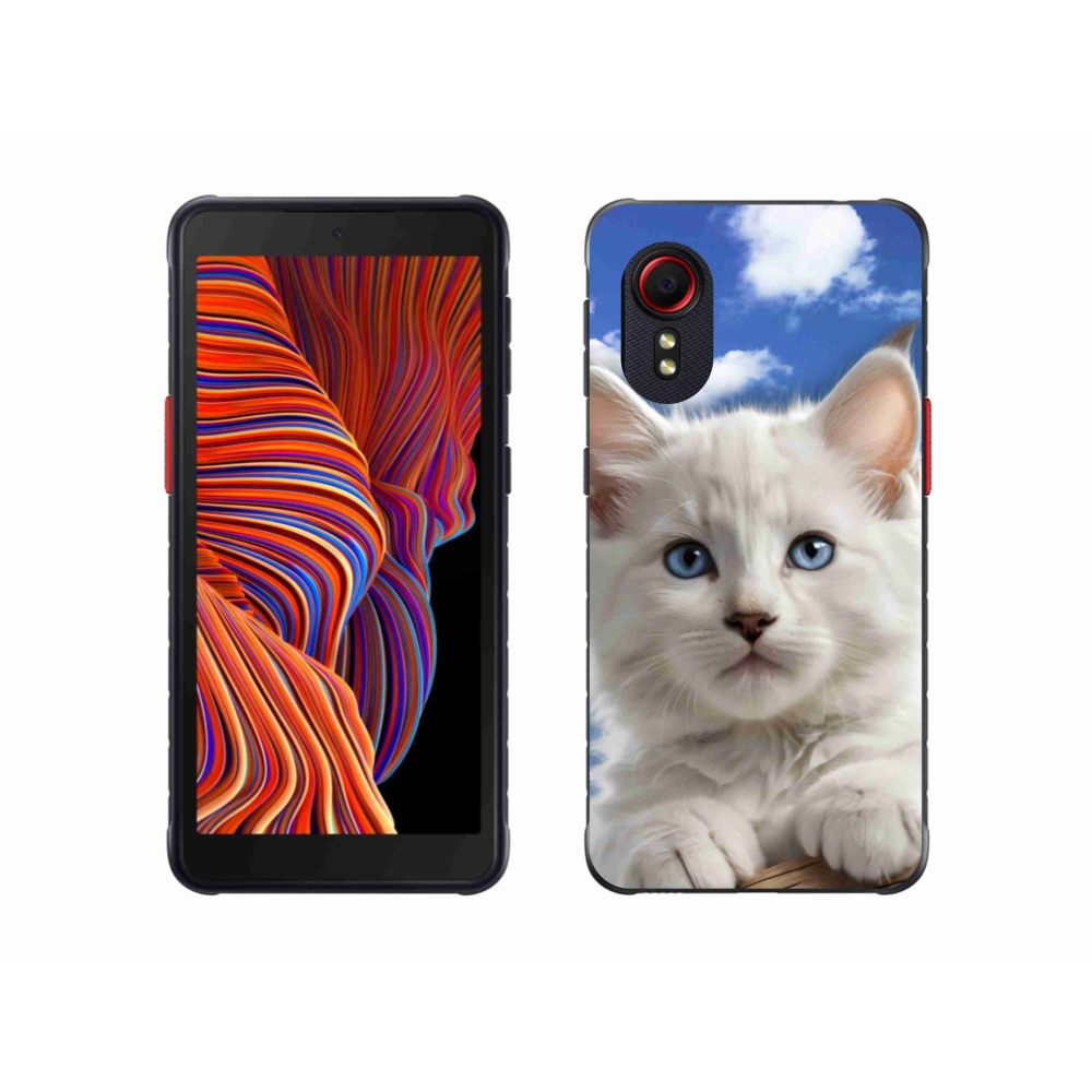 Gél borítás mmCase Samsung Galaxy Xcover 5 készülékhez - cica és felhők