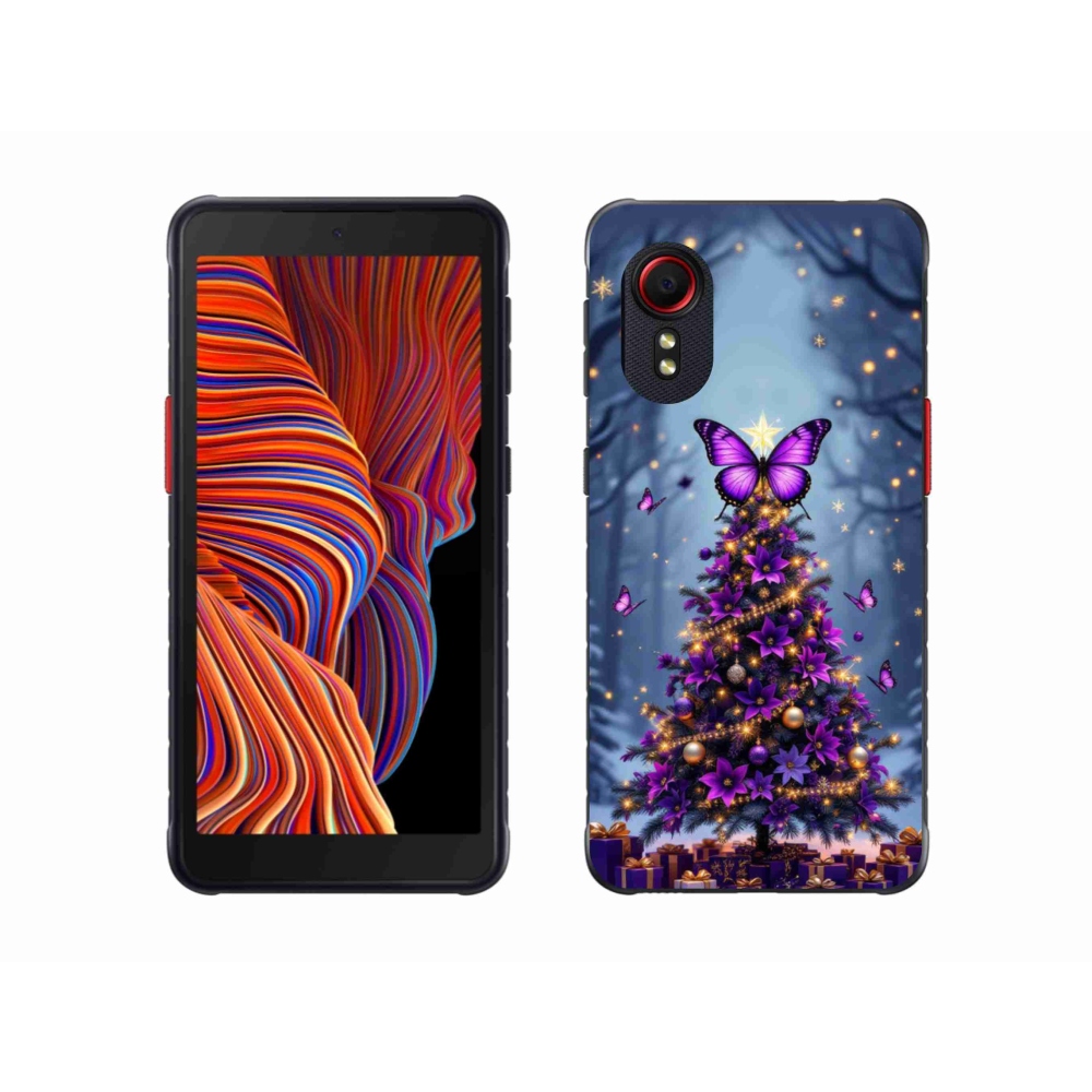 Gél borítás mmCase Samsung Galaxy Xcover 5 - pillangó karácsonyfa