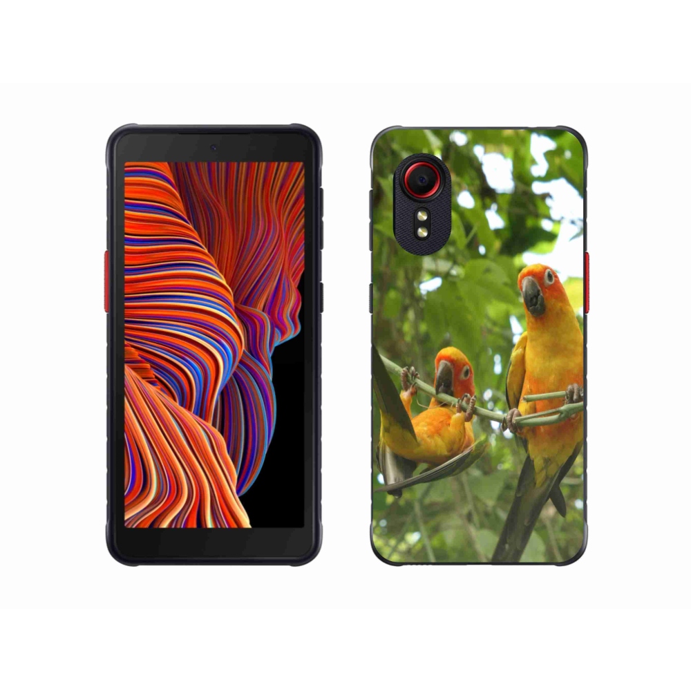 Gél borítás mmCase Samsung Galaxy Xcover 5 készülékhez - papagájok aratingy