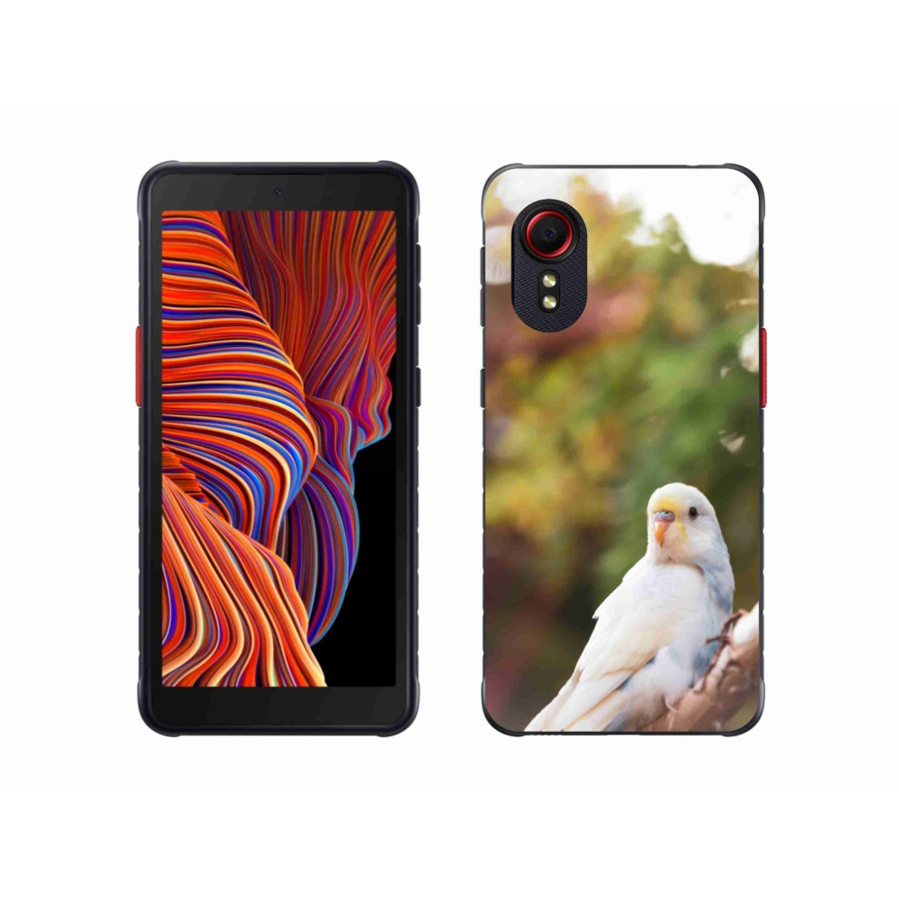 Zselés borítás mmCase Samsung Galaxy Xcover 5 - papagáj andulka fehér