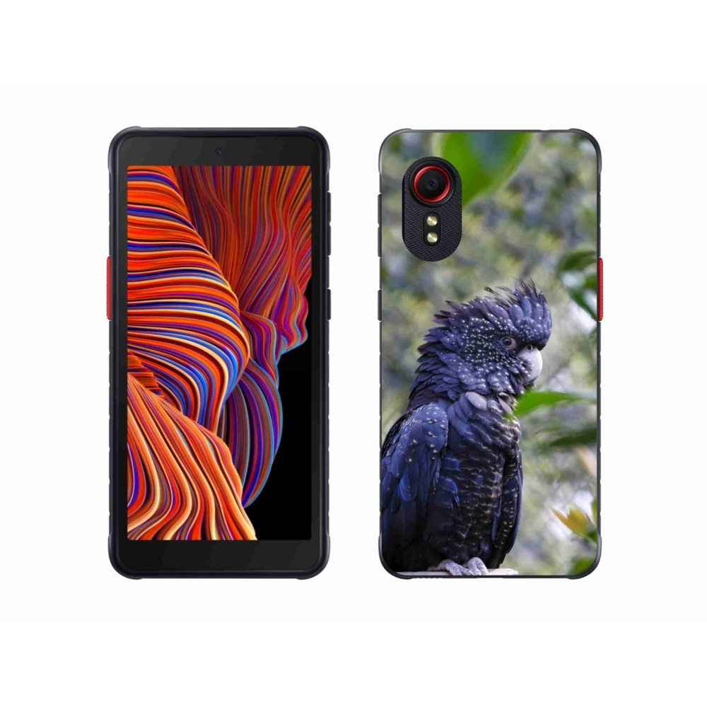 Gél borítás mmCase Samsung Galaxy Xcover 5 készülékhez - papagáj kakadu fekete