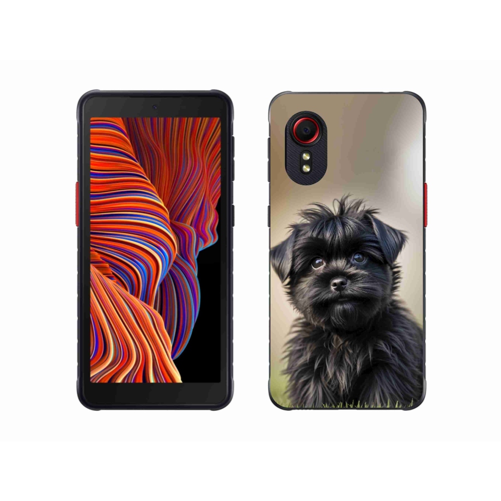 Gél borítás mmCase Samsung Galaxy Xcover 5 készülékhez - aranyos fekete kutya