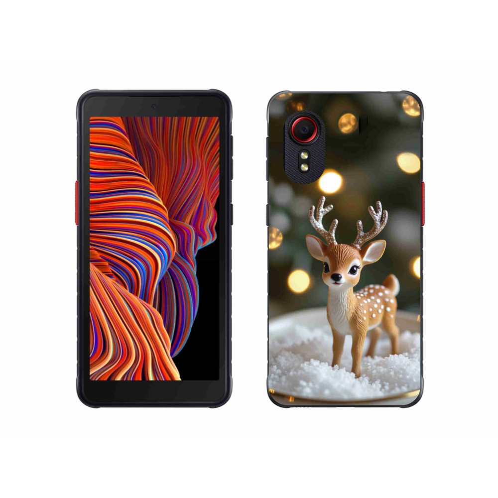 Gél borítás mmCase Samsung Galaxy Xcover 5 készülékhez - aranyos karácsonyi szarvasok