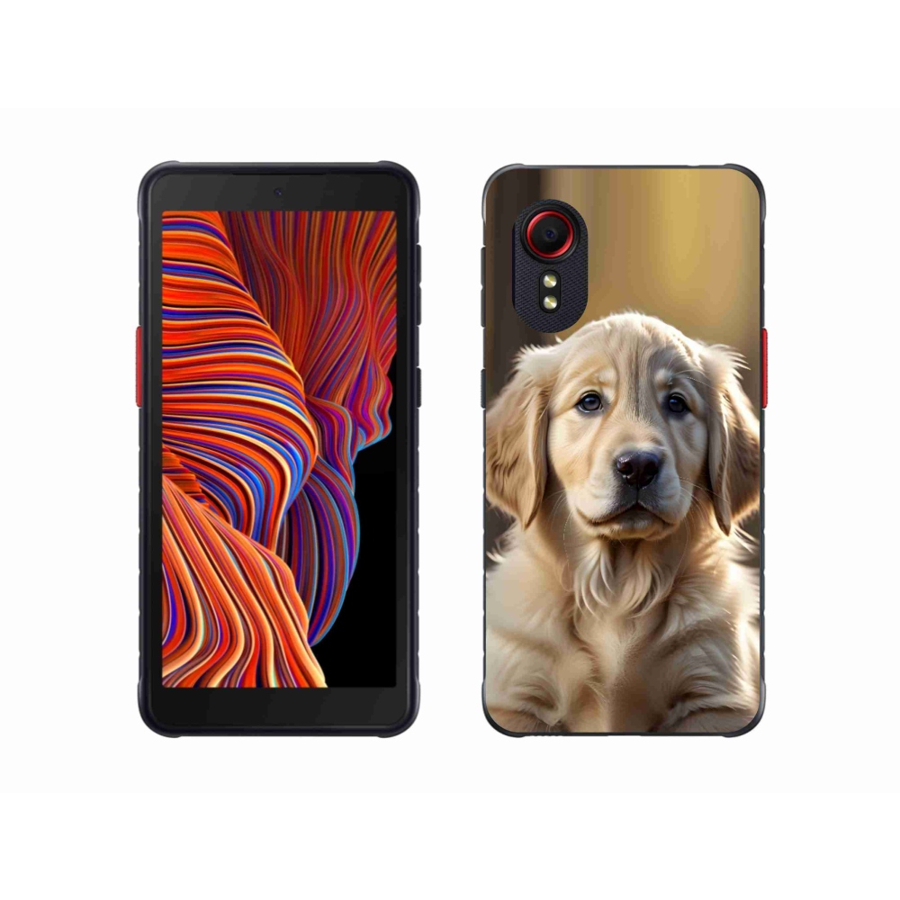 Gél borítás mmCase Samsung Galaxy Xcover 5 készülékhez - aranyos arany retriever