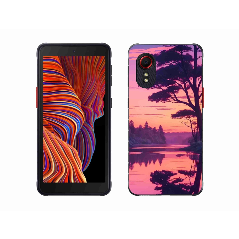 Gél borító mmCase Samsung Galaxy Xcover 5 tok - naplemente a tó felett