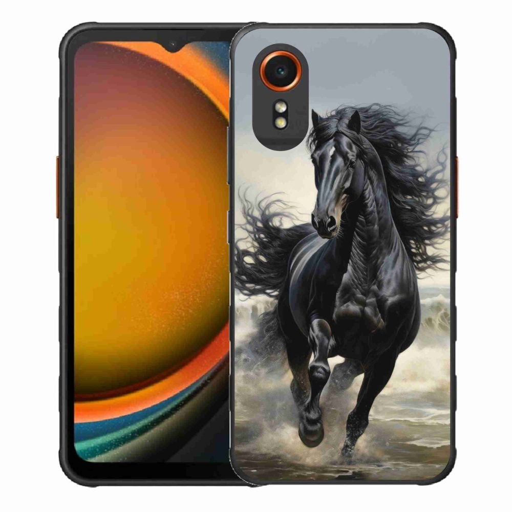 Gél borítás mmCase Samsung Galaxy Xcover 7 - futó fekete ló