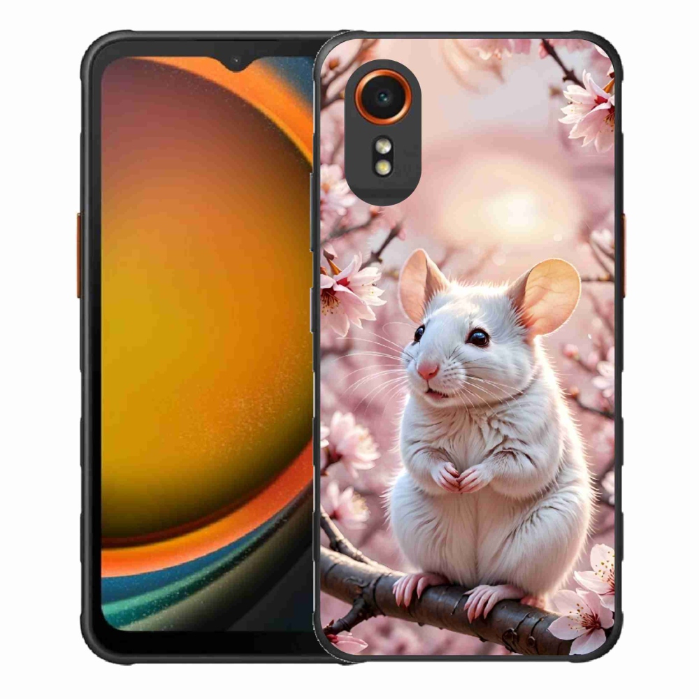 Gél borító mmCase Samsung Galaxy Xcover 7 készülékhez - fehér egér az ágon